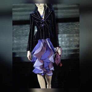 Giorgio Armani AW/06 Runway Velvet Silk Frill Skirt